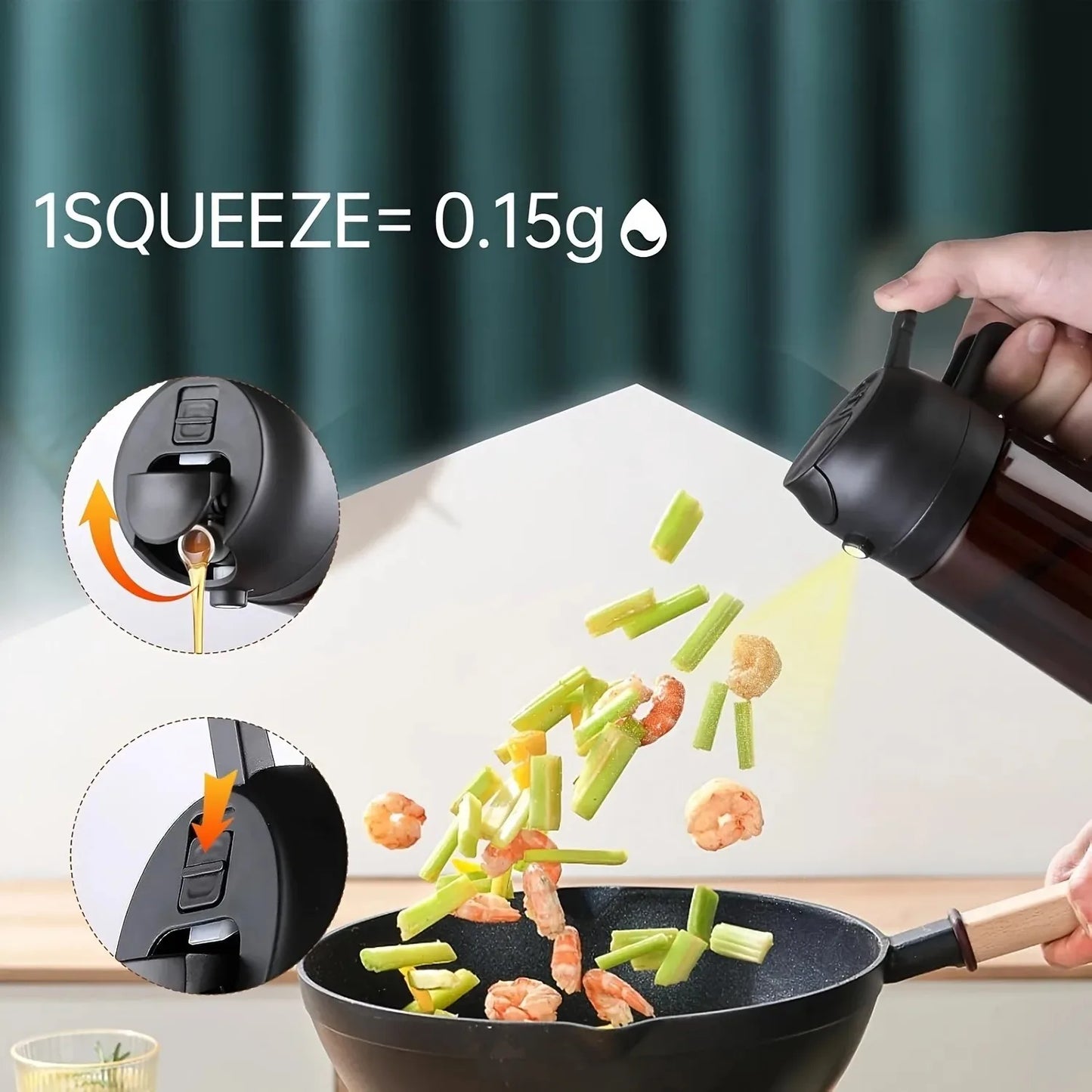 2-in-1 Oil Sprayer Bottle - Dark Glass