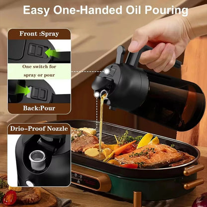 2-in-1 Oil Sprayer Bottle - Dark Glass