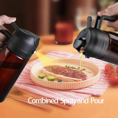 2-in-1 Oil Sprayer Bottle - Dark Glass