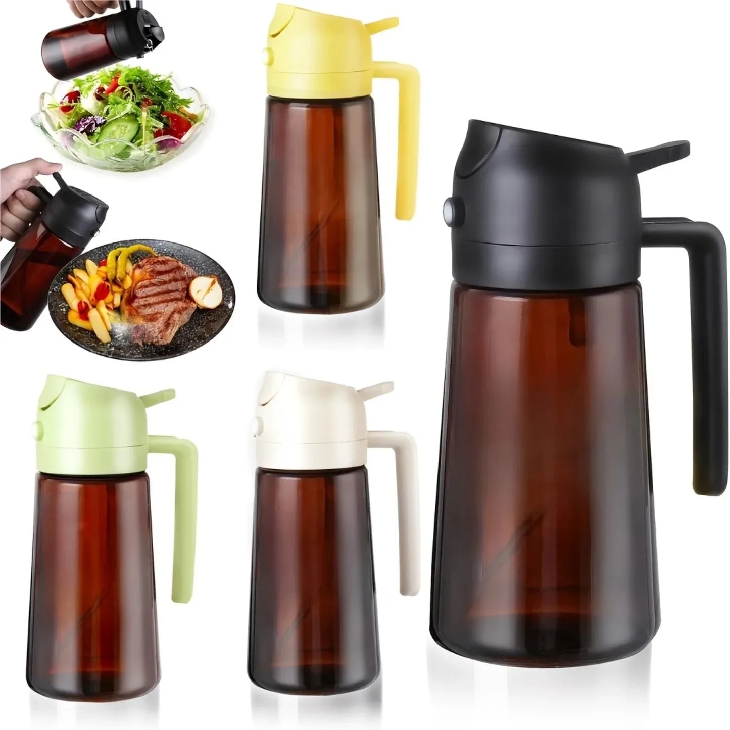 2-in-1 Oil Sprayer Bottle - Dark Glass